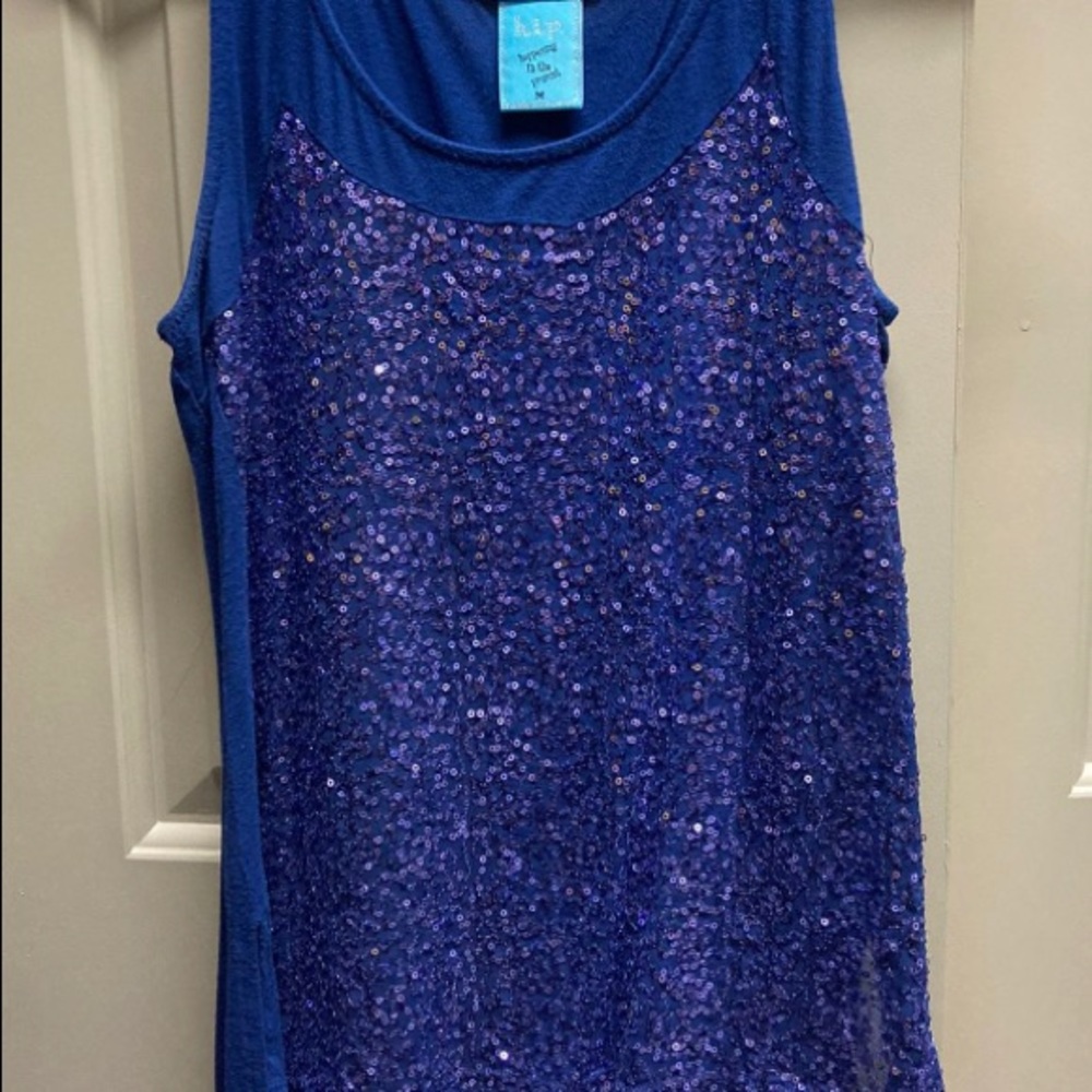 Blue sequence, out on the town shirt